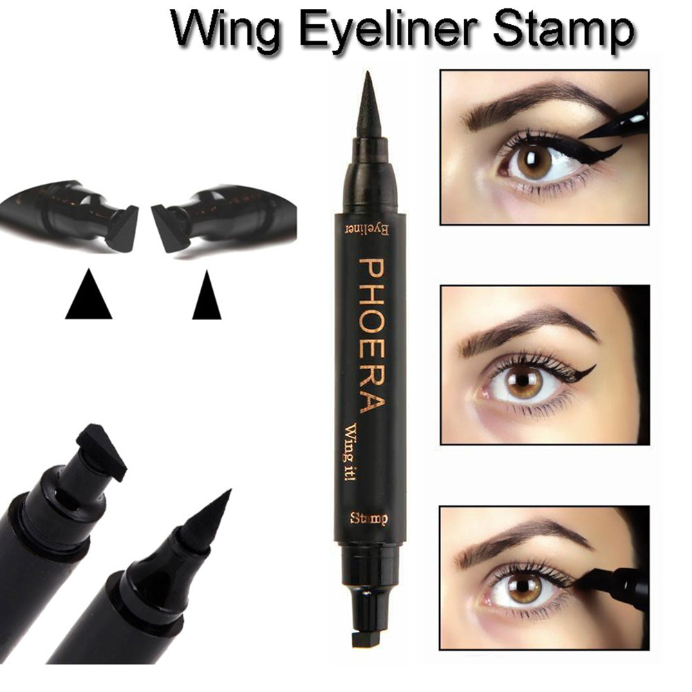 2 in 1 Wing Stamp Waterproof Makeup Long Lasting Shimmer Liquid Eyeliner - Gadproshop