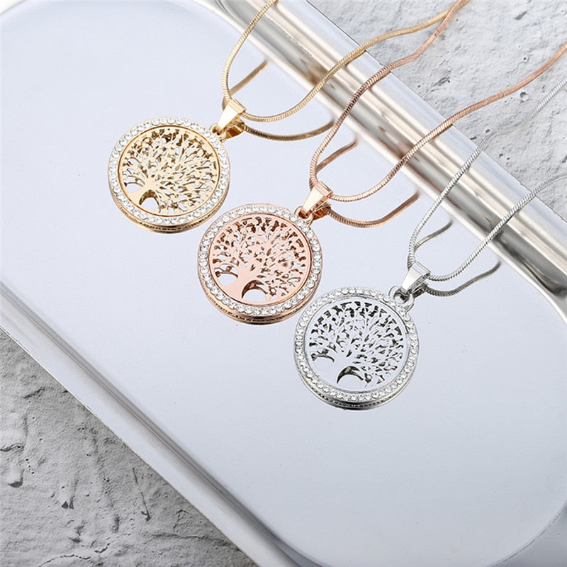Elegant necklace  Tree of Life Crystal  Pendant Gold or  Silver  Jewelry Gifts