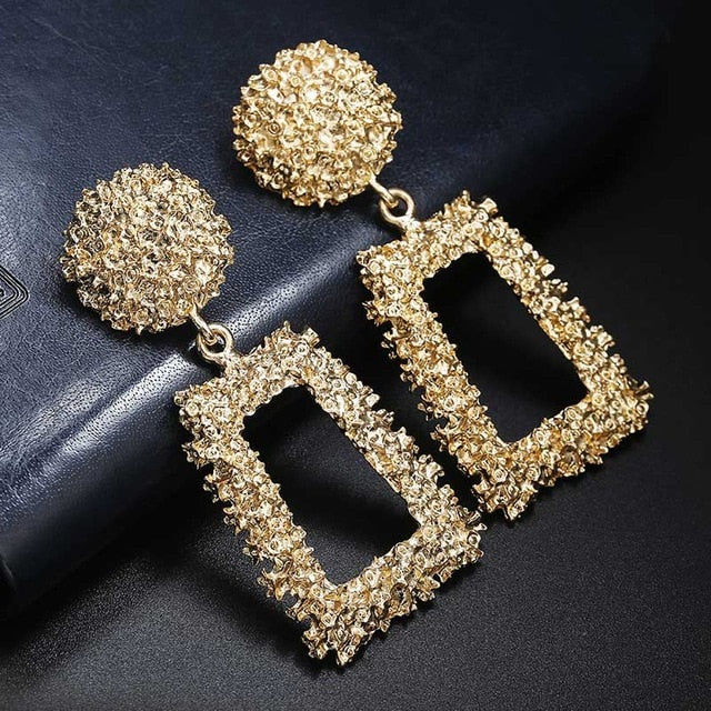Elegant  Vintage Earrings for women gold color Geometric  fashion jewelry trend