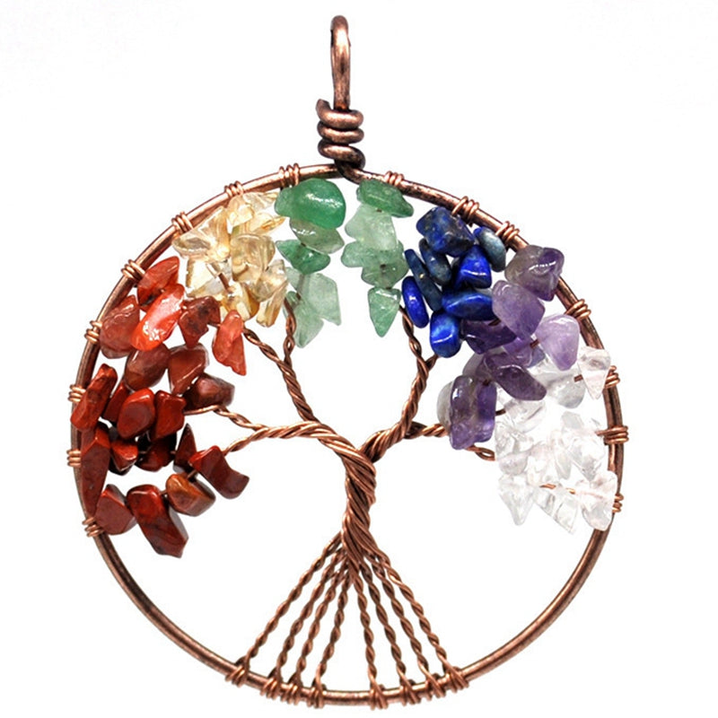 Beauthifiul Natural Stone Tree of Life in quartz  Pendant Necklace for Women  Reiki Jewelry