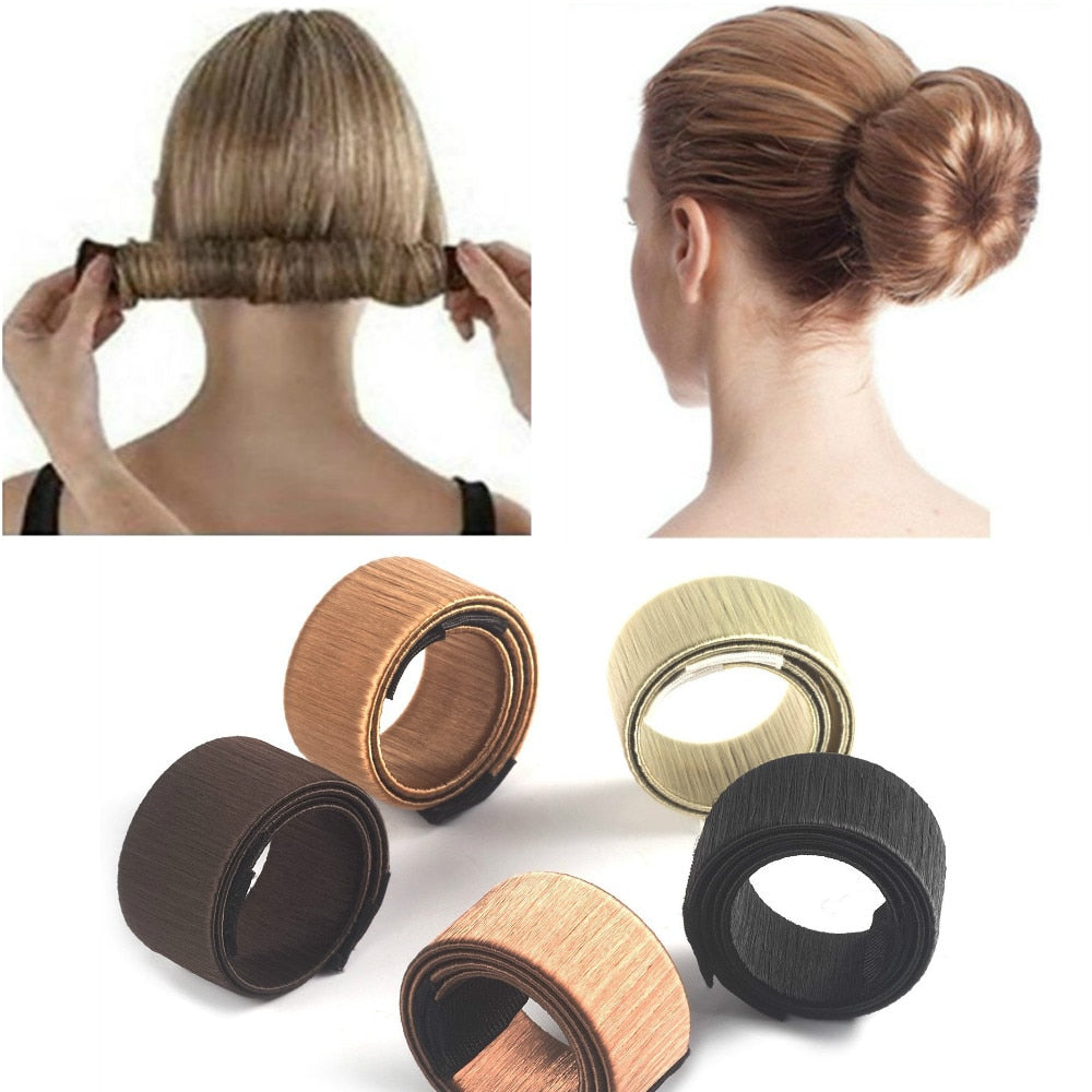 Amazing hair band For multiple uses and styles. Headband, French ball, French twist, donut, soft braided hair, excellent for making ornaments and fast and simple hairstyles, this is an accessory that every lady should have.