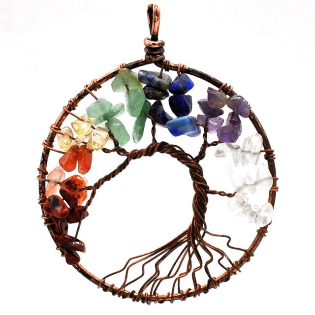 Beauthifiul Natural Stone Tree of Life in quartz  Pendant Necklace for Women  Reiki Jewelry