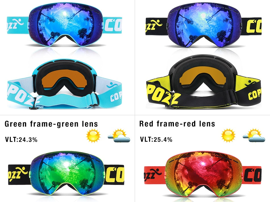 COPOZZ DOUBLE LAYER SNOW GOGGLES - 2020 Version Pro  UV400 ANTI-FOG