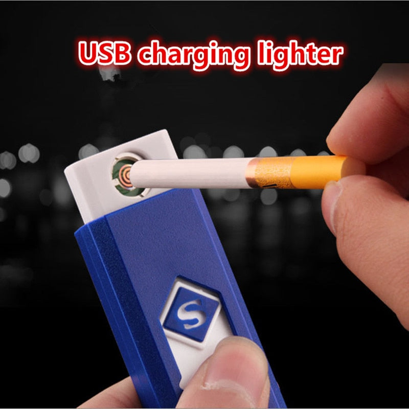 Creative small rechargeable lighter USB windproof smokeless accessories for smoker - Gadproshop
