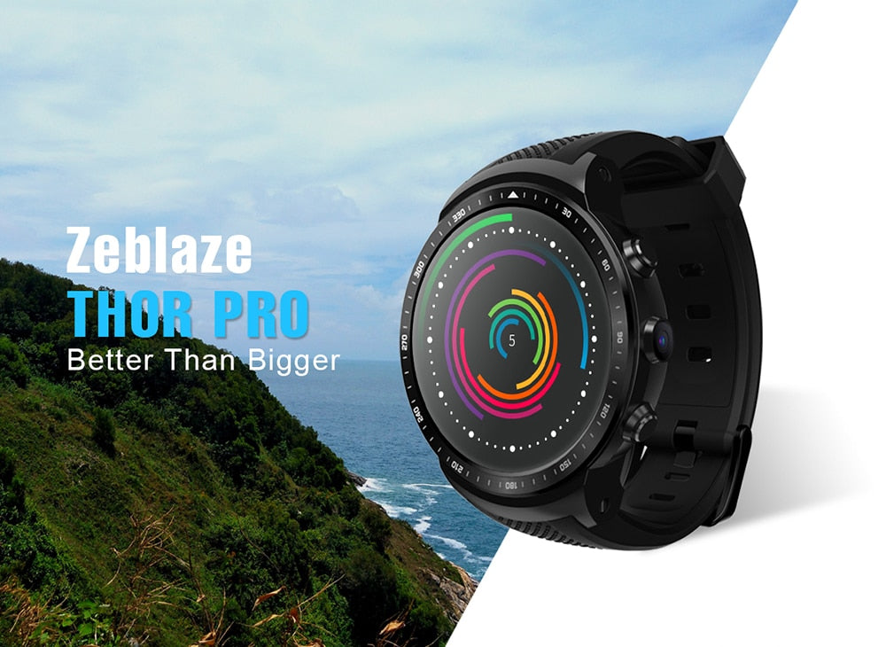 Zeblaze Thor PRO 3G GPS Sport  Smart Watch Phone Android 2.0 MP Camera Heart Rate Monitor - Gadproshop