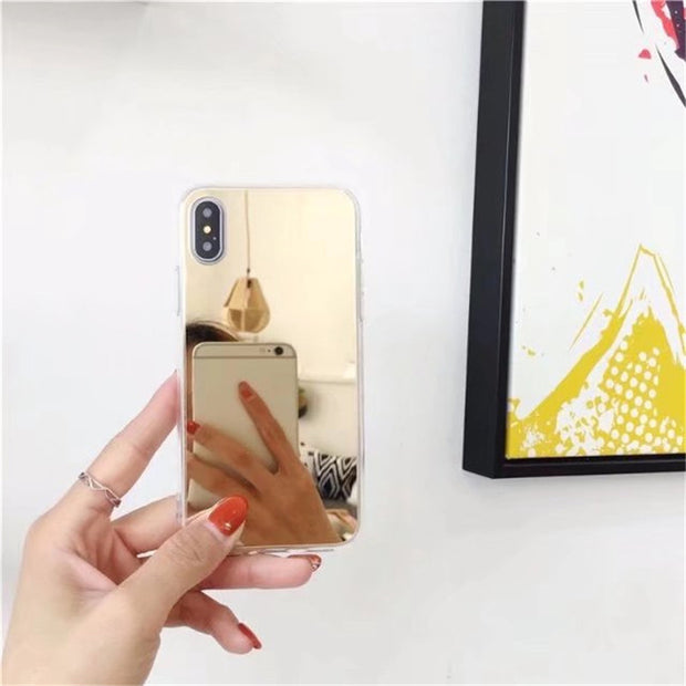 Mirror Phone Cases for iPhone 7 8 Plus TPU Back Protect Case for iPhone X 6 6 S 8 Plus Cover Reflect Girly Cute Case Capa Coque - Gadproshop