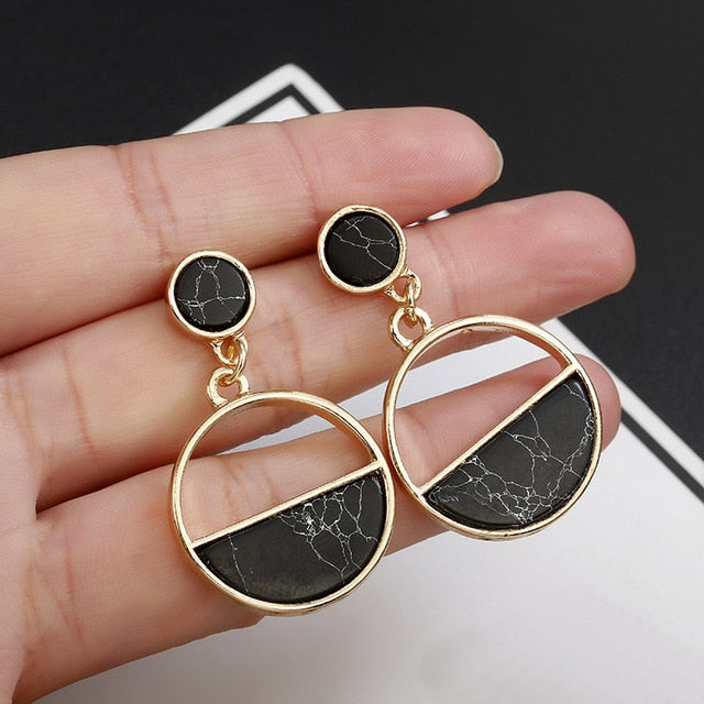 Elegant  Vintage Earrings for women gold color Geometric  fashion jewelry trend