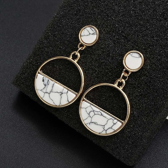 Elegant  Vintage Earrings for women gold color Geometric  fashion jewelry trend