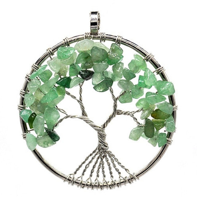 Beauthifiul Natural Stone Tree of Life in quartz  Pendant Necklace for Women  Reiki Jewelry