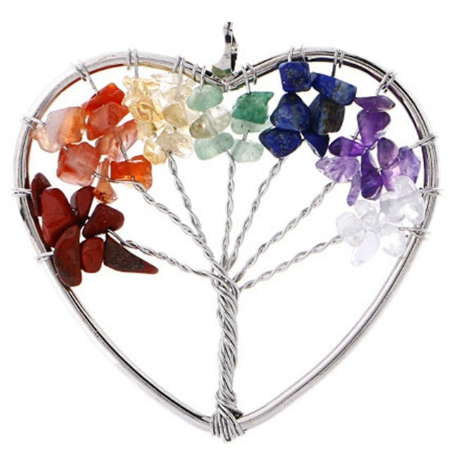 Beauthifiul Natural Stone Tree of Life in quartz  Pendant Necklace for Women  Reiki Jewelry